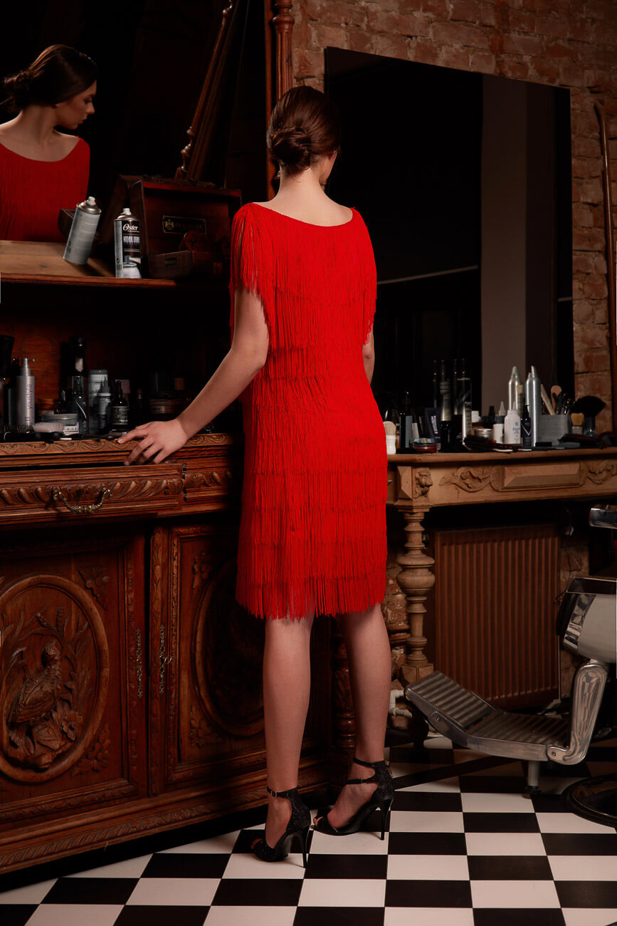 20's style midi dress with fringes